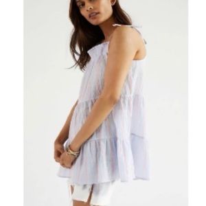 Anthropologie Striped Tank Top - White and Pink